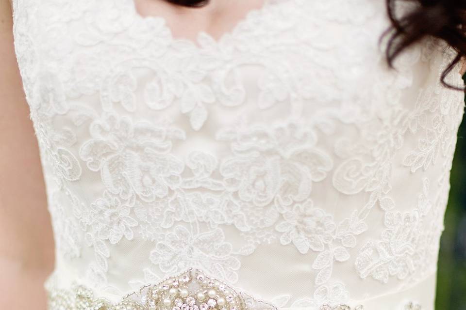 Pearl and diamante bridal belt