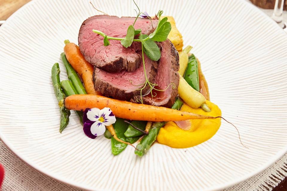 Beef with heritage carrots