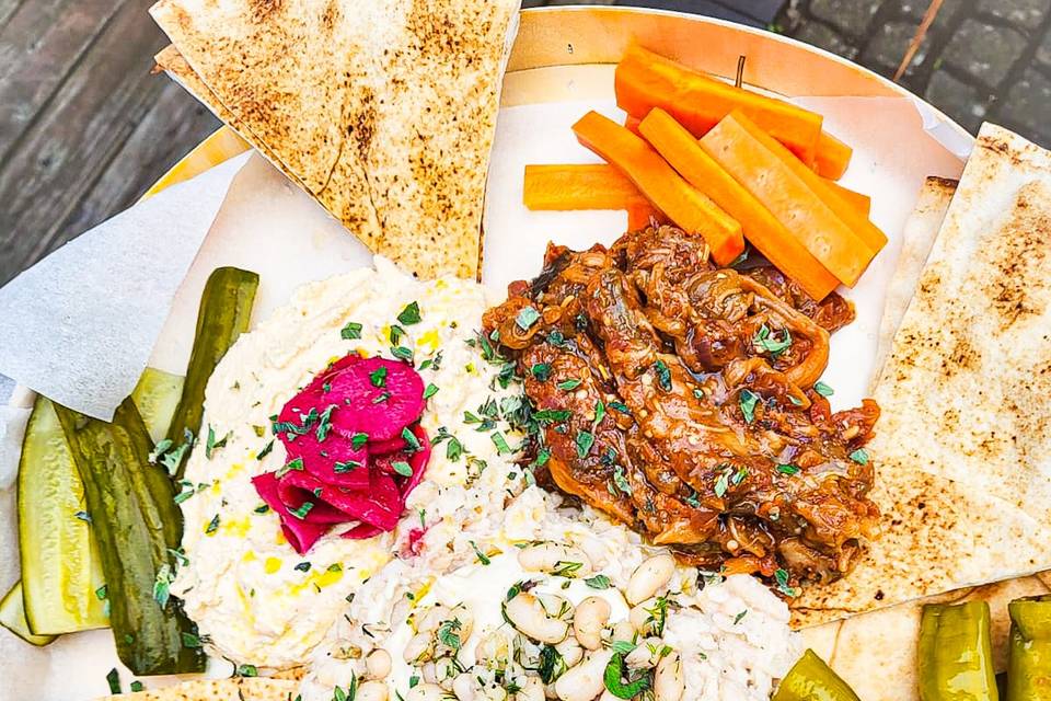 Pickles and mezze dips