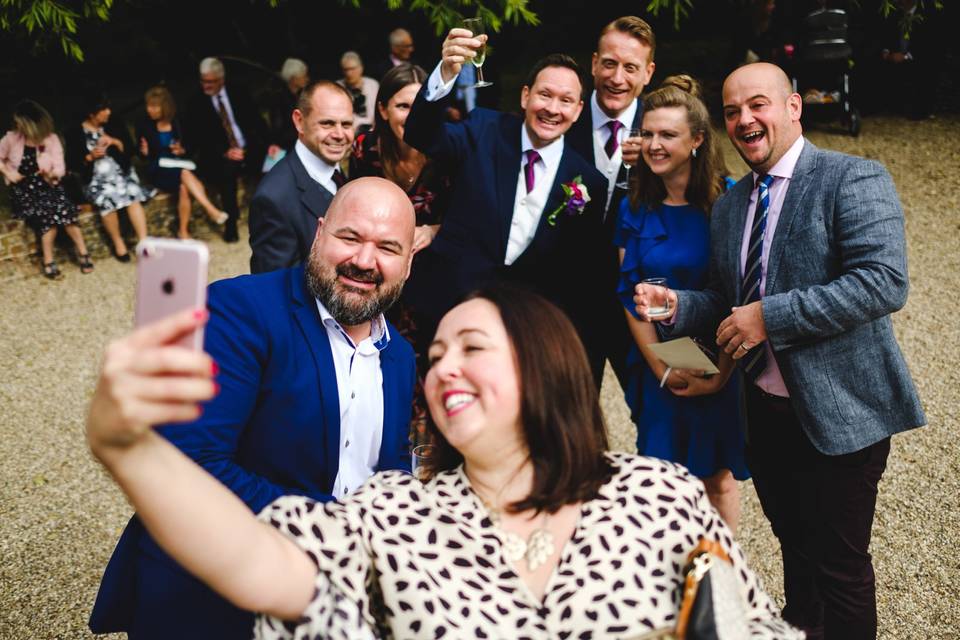 Wedding guest selfie