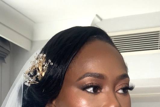 Soft glam makeup for dark skin
