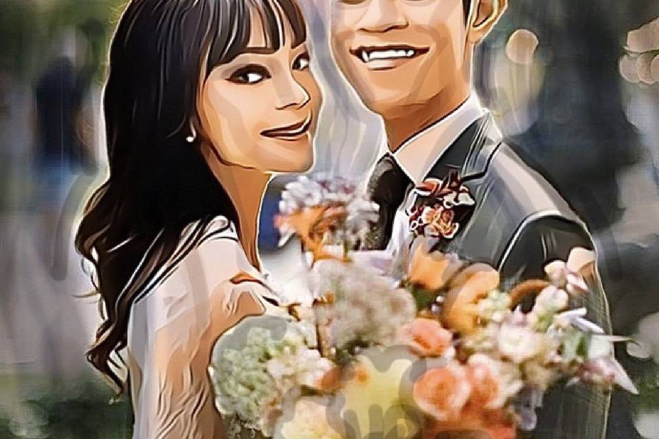 Wedding caricature