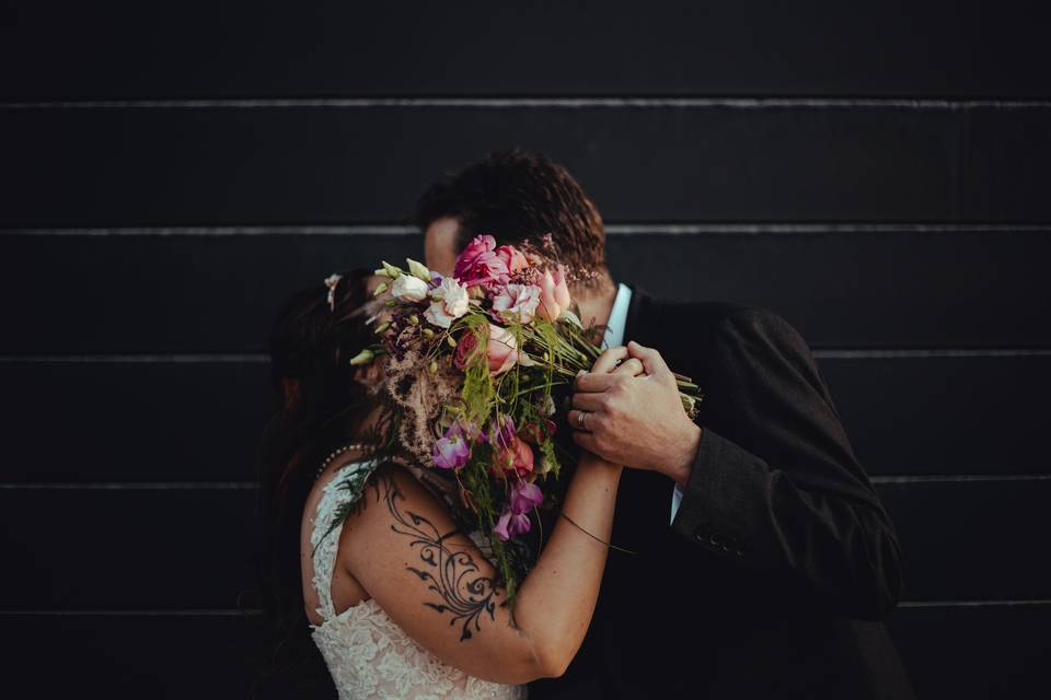 Couple and flowers
