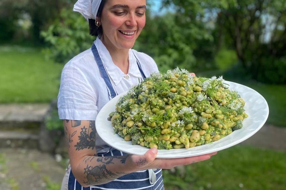 Owner with wild garlic & bean