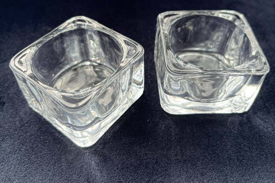 Glass tea light holders