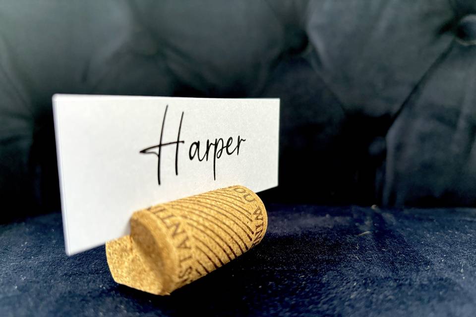 Cork name tags holders