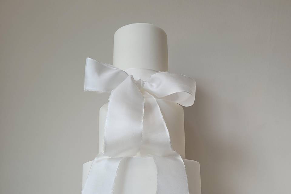 3 tier white and silk