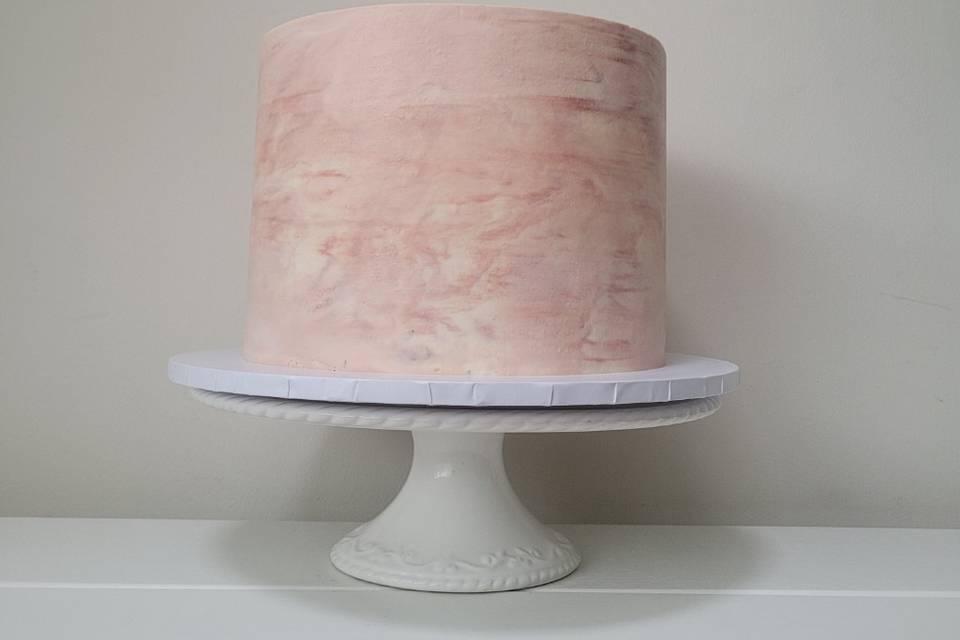 Subtle pink marble buttercream