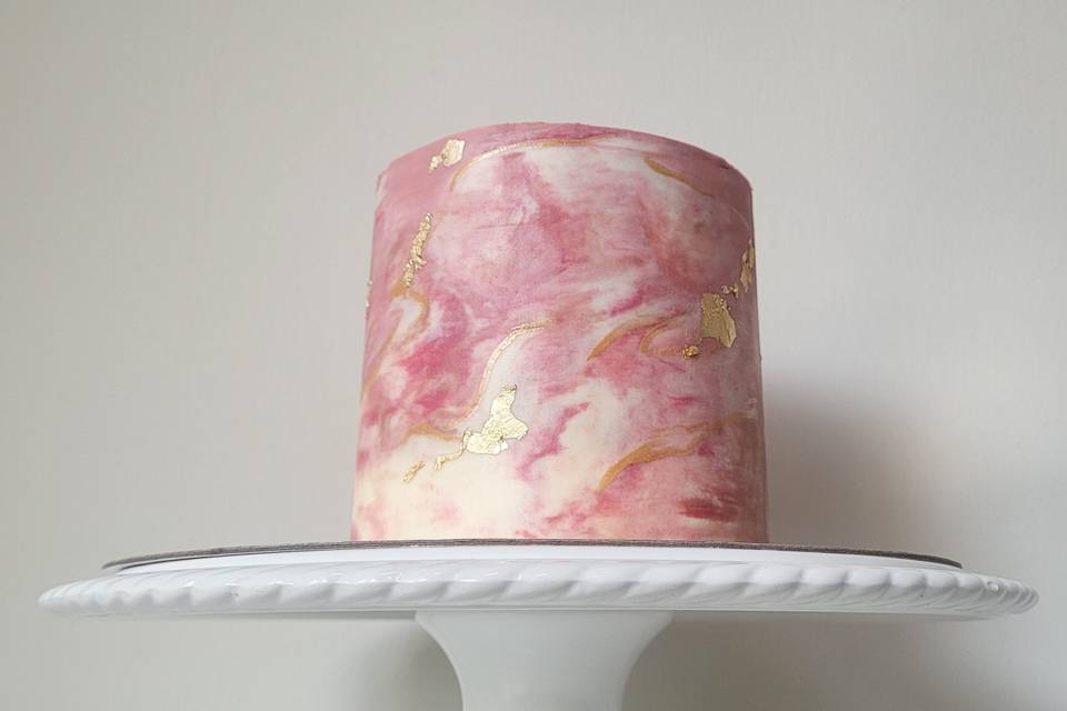 Pink Marble with edible gold