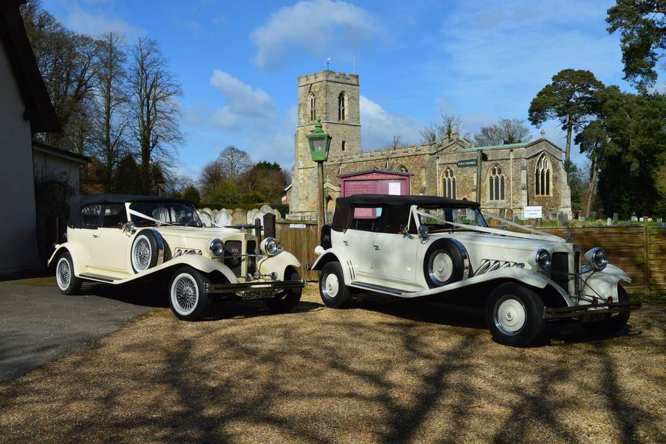 Wedding cars for bride and groom