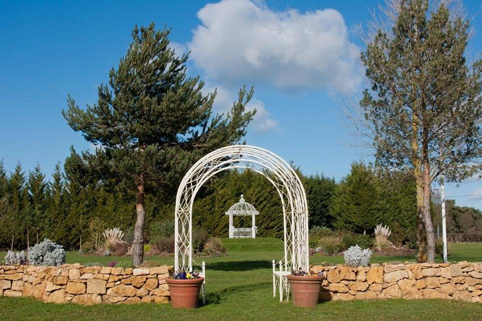 Pergola and Front Lawn