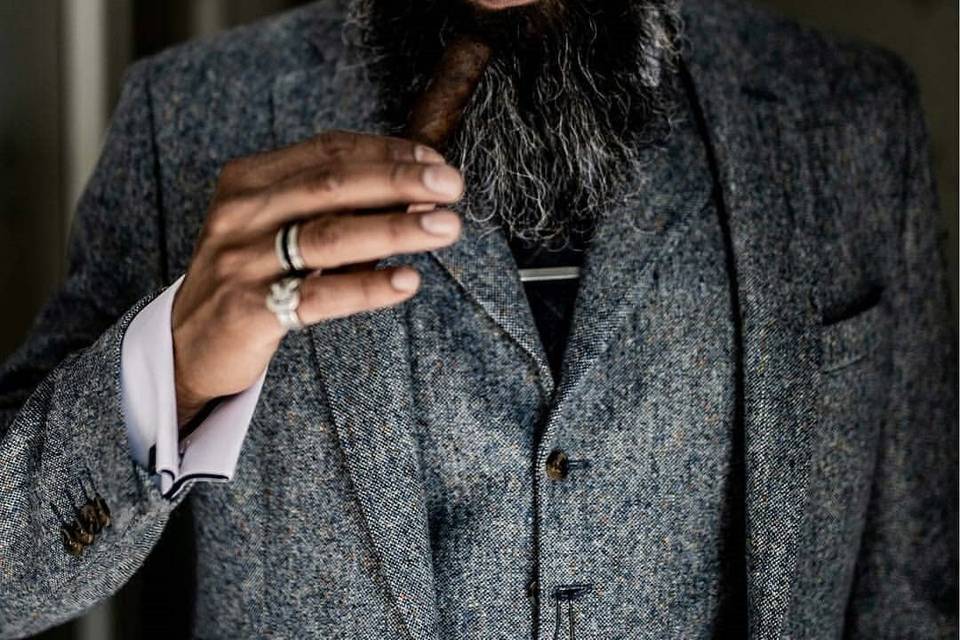 Grey tweed suit