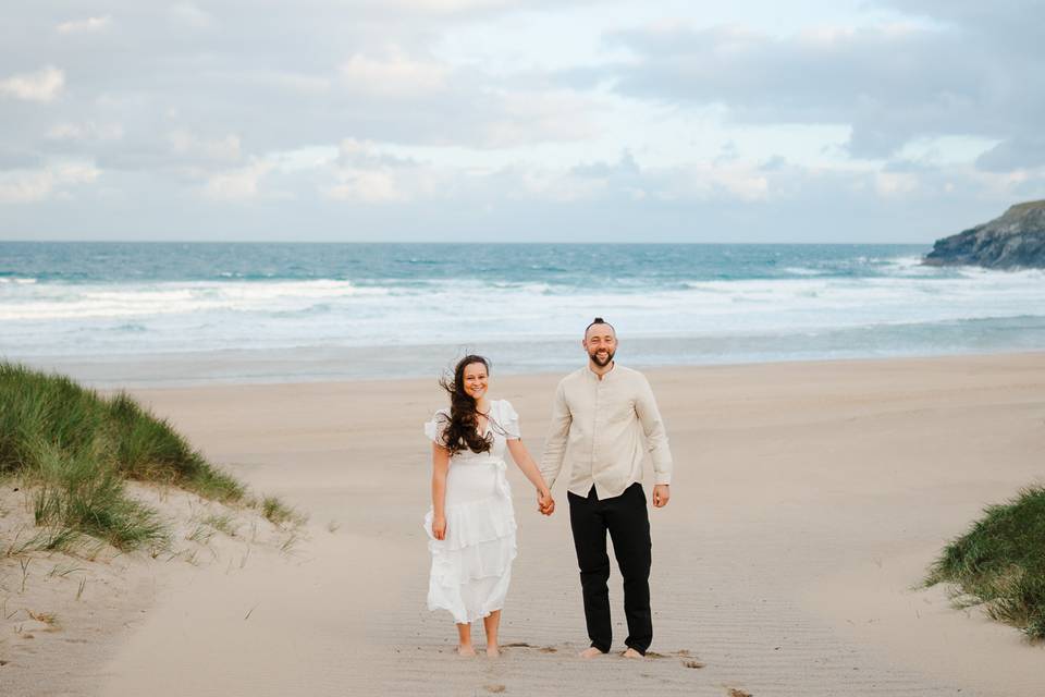 Holywell Bay Elopement Photos