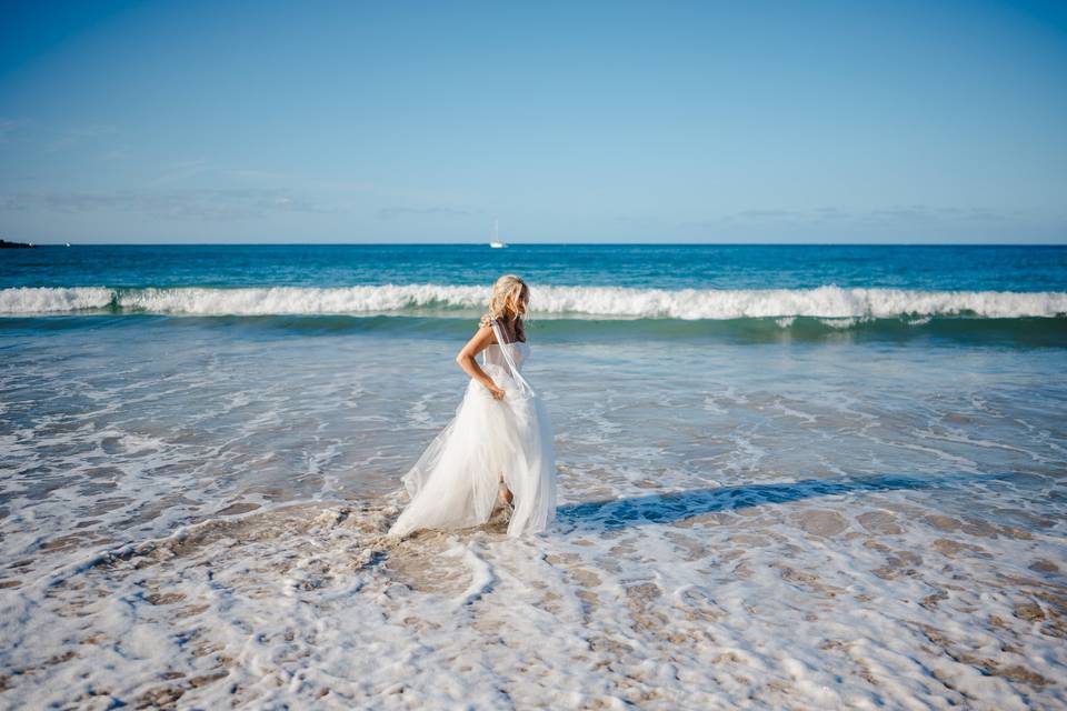 Wedding Day Dip In The Sea