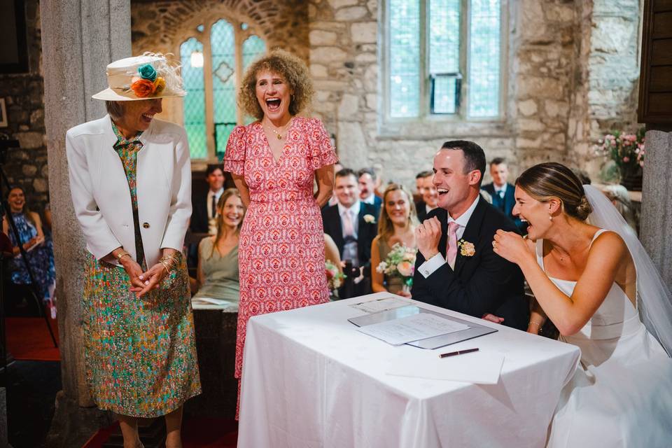 Church Wedding Laughter