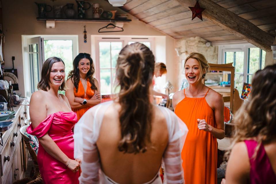 Bride Shows Off Her Dress