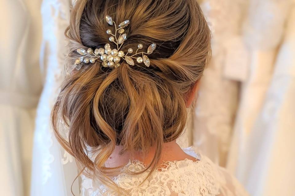 Bridal low bun by Hayley Laws