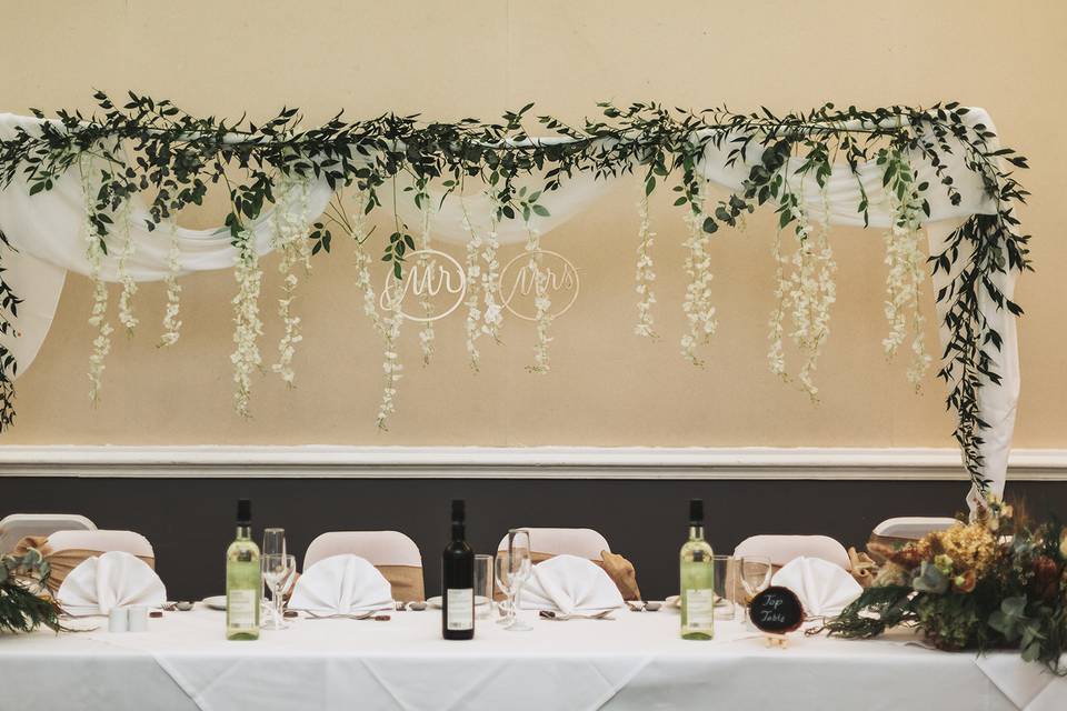 Rustic wedding backdrop