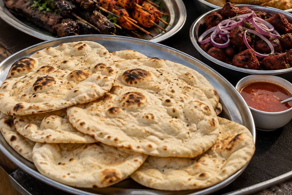 Loaded Indian naan wraps