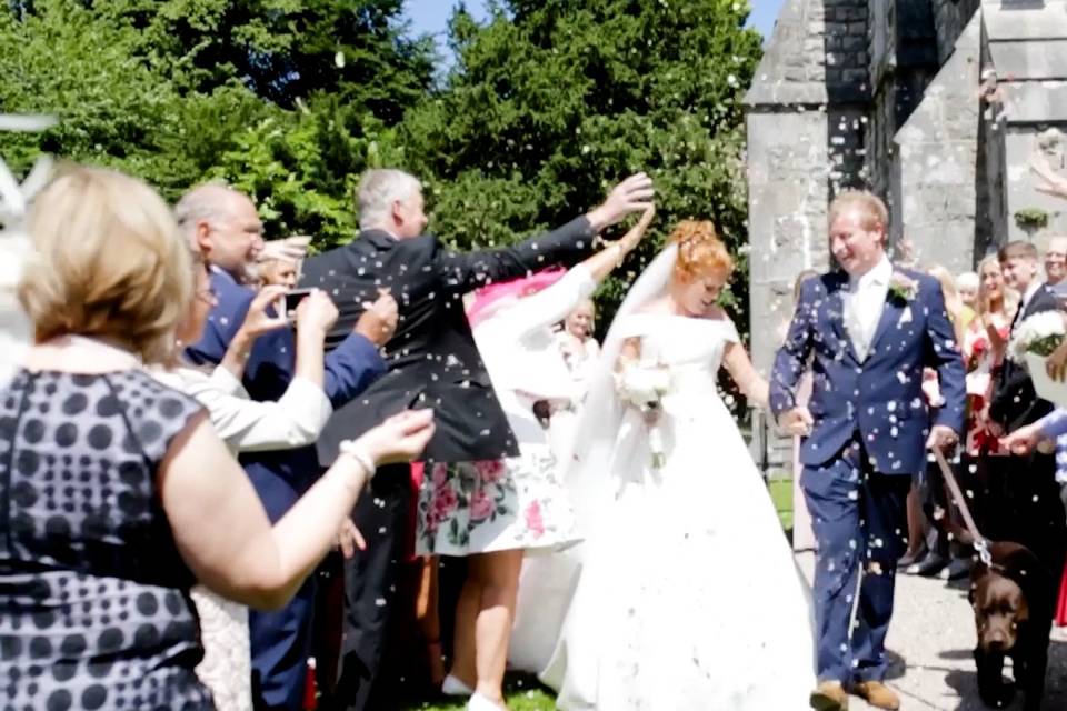 Confetti thrown after ceremony