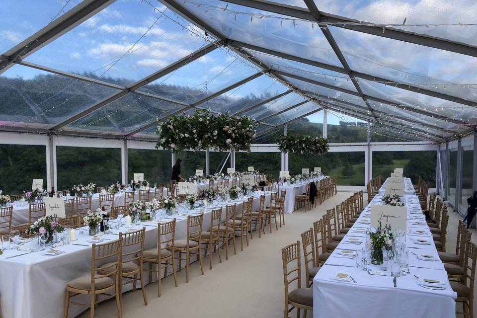 Clear Roof Dining for 160.