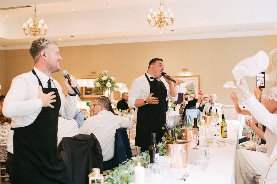 Singing to the guests