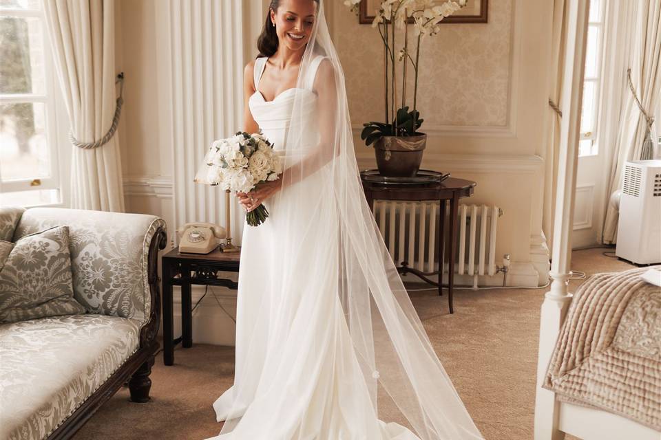Bride Zoe in the bridal suite