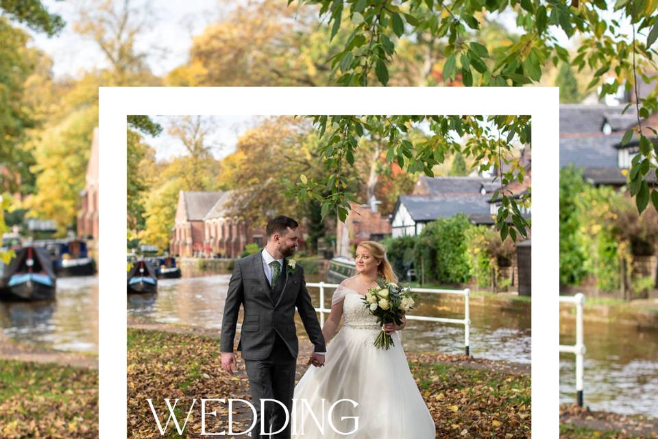 bride and groom walking