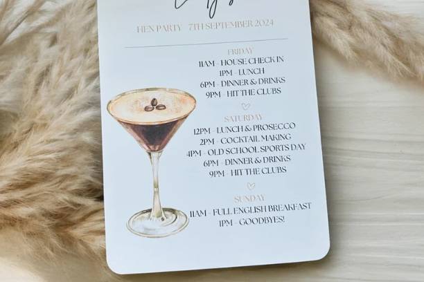 Cocktail Hen Party Invite