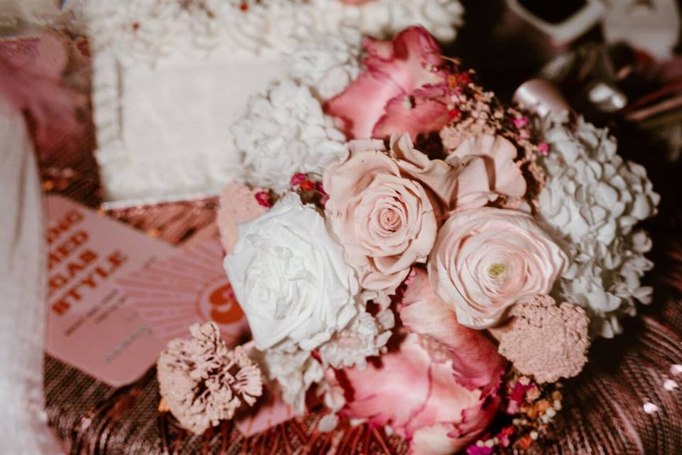 Pink preserved rose bouquet