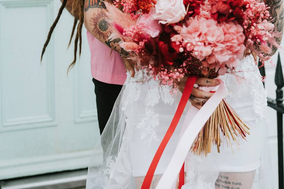 Red and pink bouquet