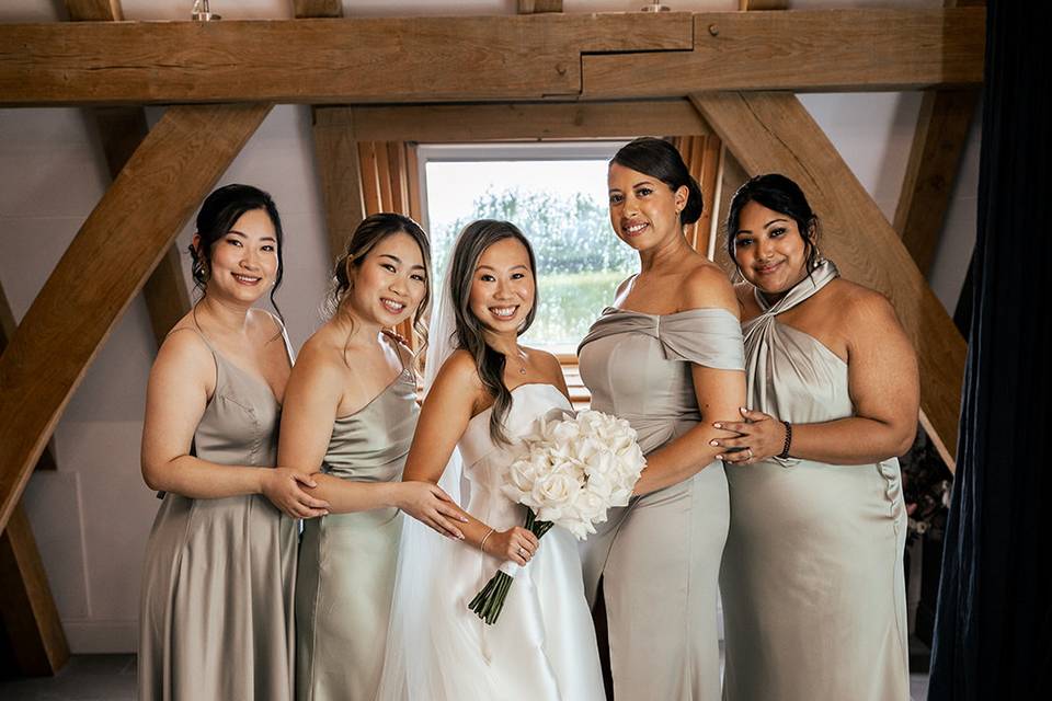 Bride and Bridesmaids