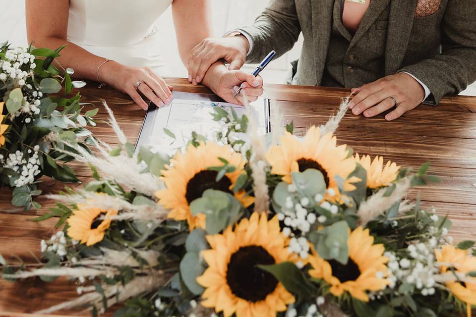 Signing the register