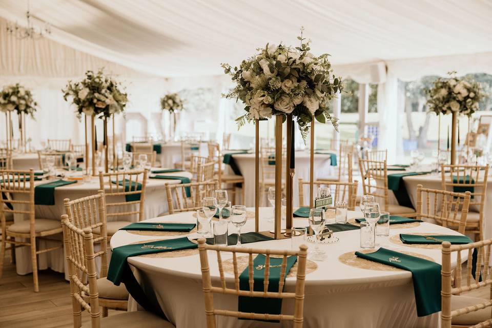 Luxury marquee dressed green