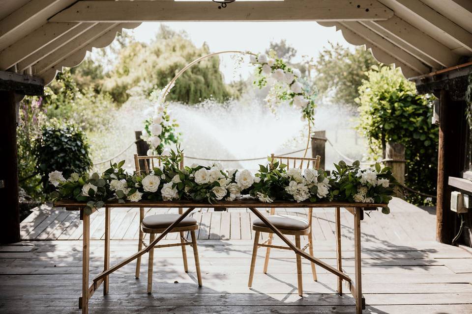 Decorated boat house