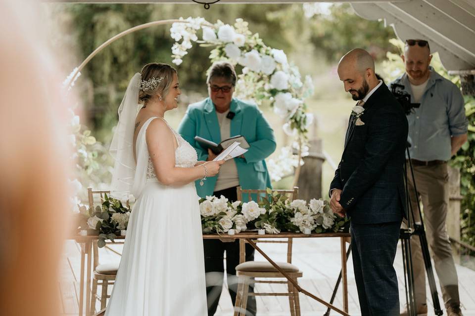 Outdoor wedding ceremony