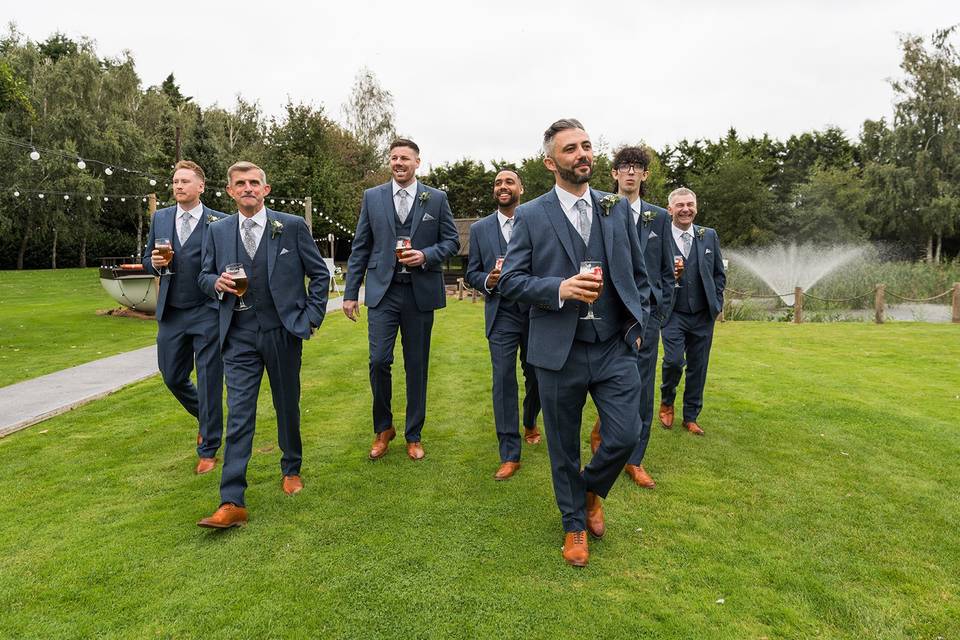 Groomsmen in grounds