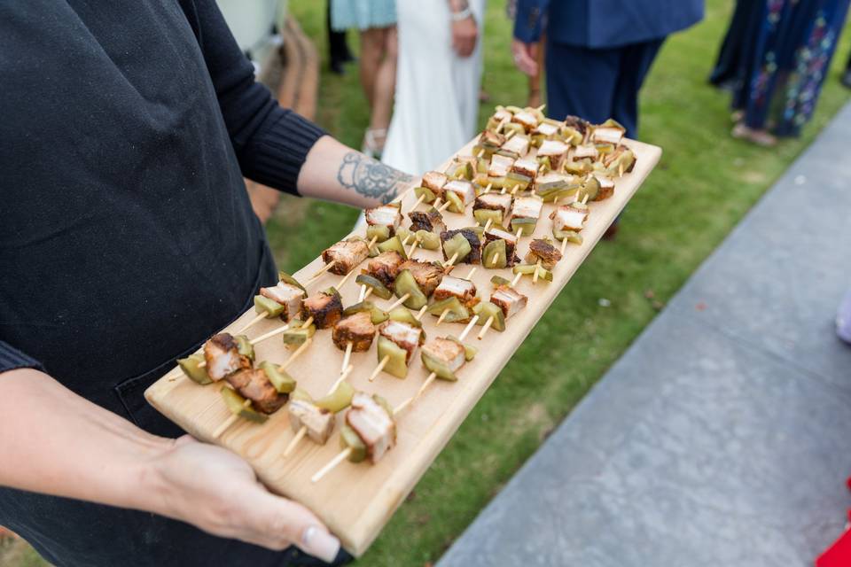 Delicious canapes outside