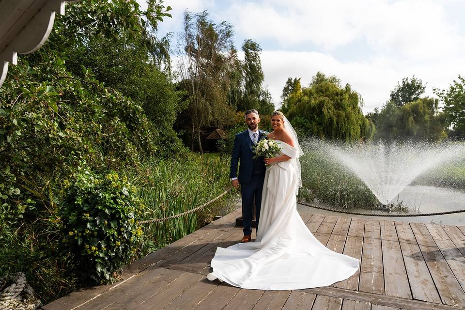 Wedding couple on jetty