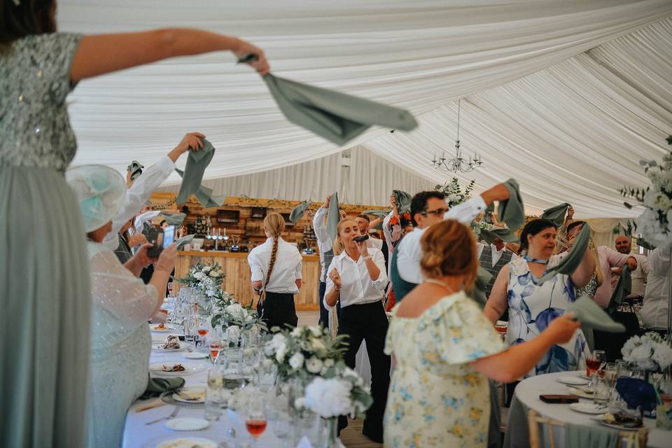 Singing Waiters in Marquee
