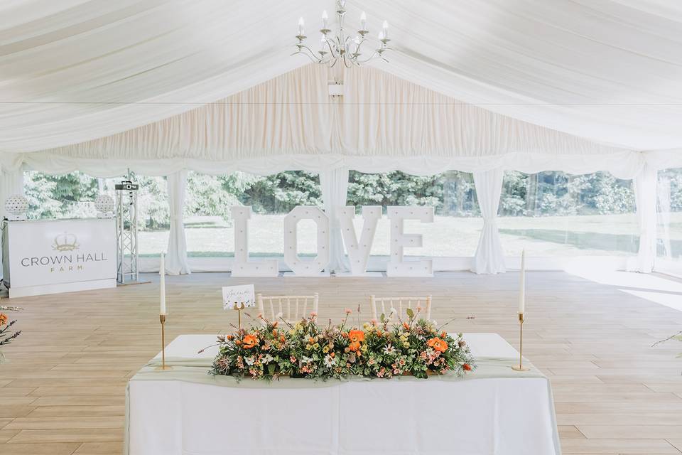 Luxury crisp white marquee