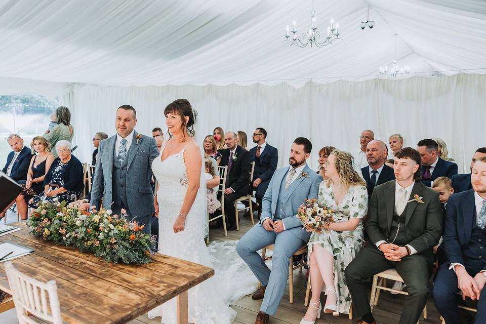 Luxury indoor marquee ceremony