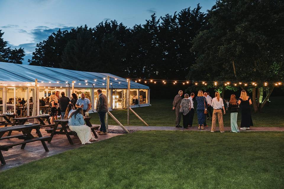 Marquee & patio at night