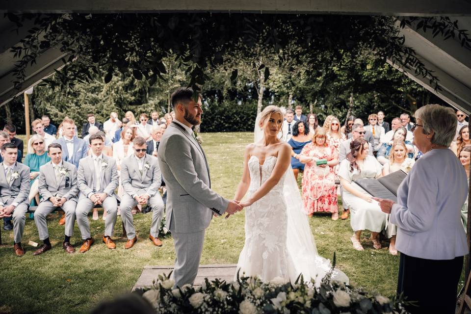 Boathouse wedding ceremony