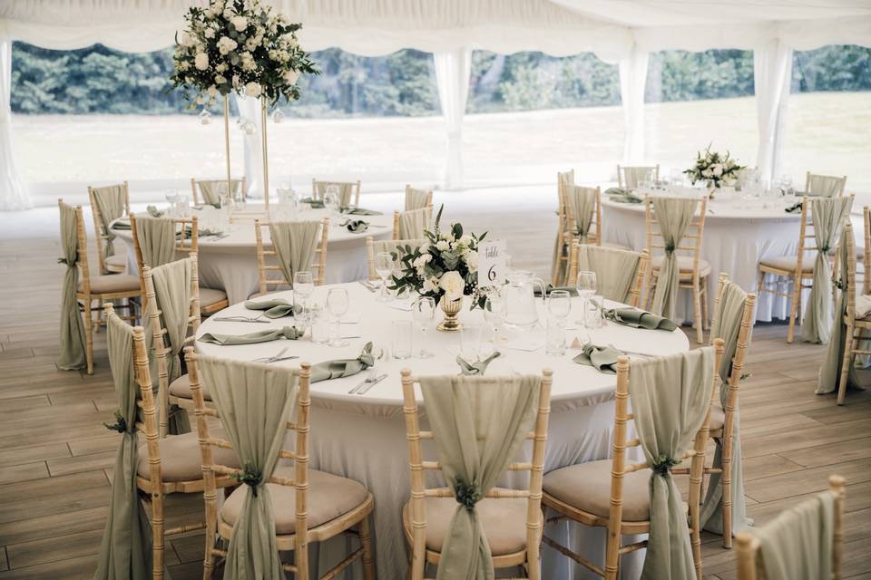 Crisp white luxury marquee