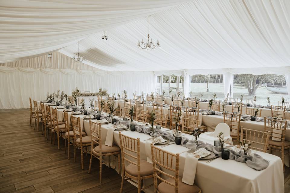 Inside Marquee with Tables