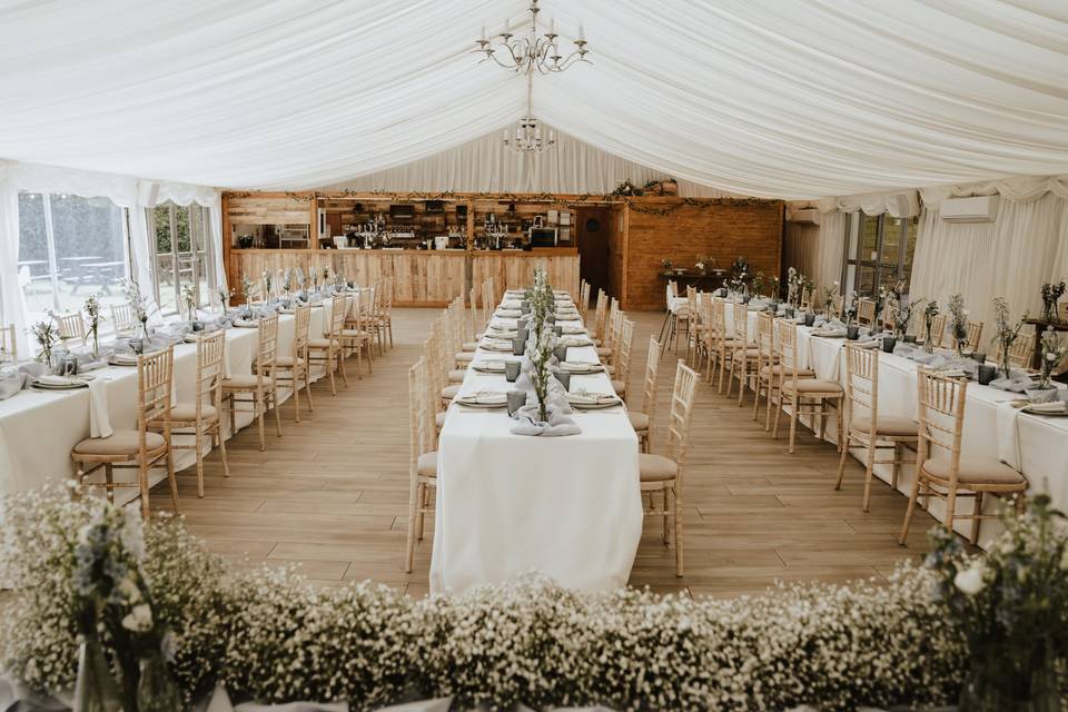 Inside Marquee Long Tables