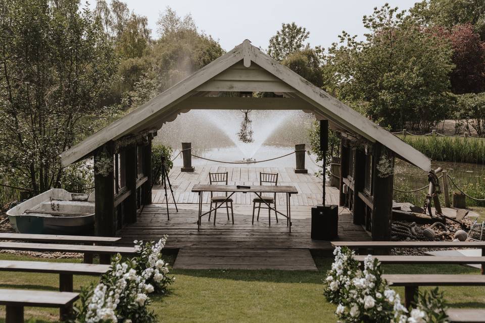 Boat House with Fountain