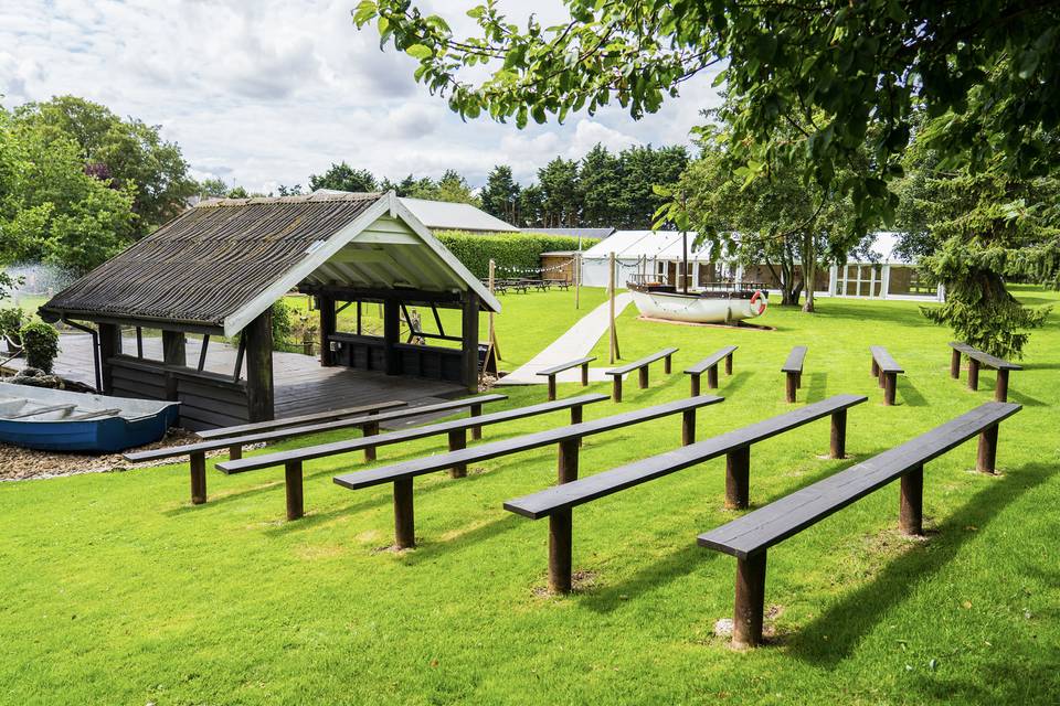 Outdoor Ceremony Area Pews