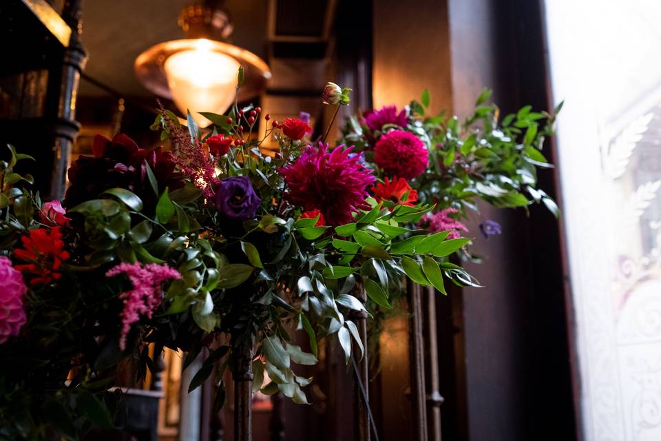 Staircase floral display